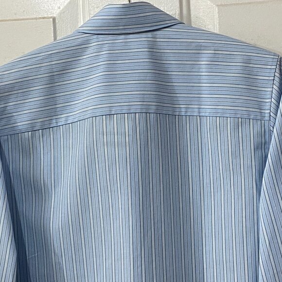 NWT Worthington No-Iron Sz 6 Womens Blouse Shirt Long Sleeve Striped Blue/White - Picture 5 of 10